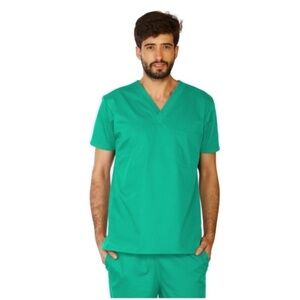 Premium Unisex Scrub Top Jade Antimicrobial NWT